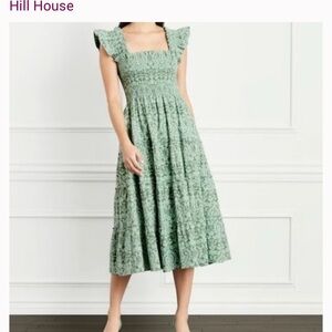 Hill House Home Ellie Nap Women’s Dress Green Jacquard in XL
